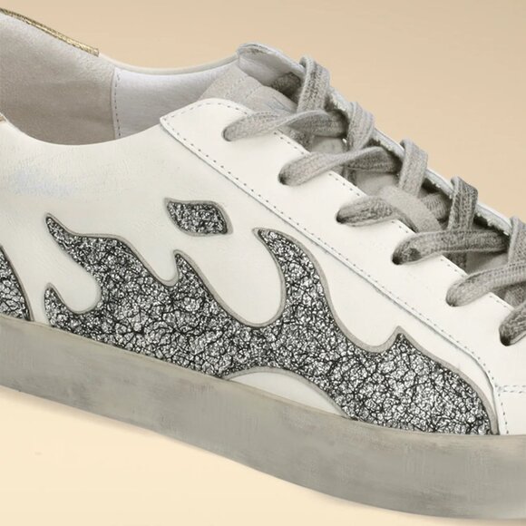 NEW Bibi Lou Gamin Sneakers, Platinum Leather, Size 38/ 8.5 - Picture 4 of 17